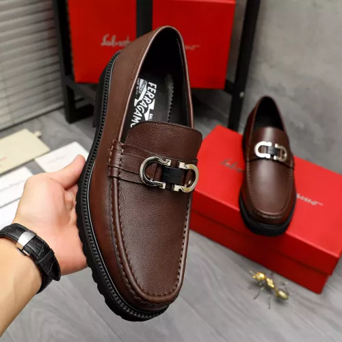 Replica Salvatore Ferragamo Leather Shoes For Men #1380579 $100.00 USD for Wholesale