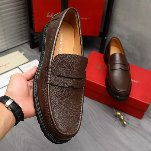 Replica Salvatore Ferragamo Leather Shoes For Men #1380641 $85.00 USD for Wholesale