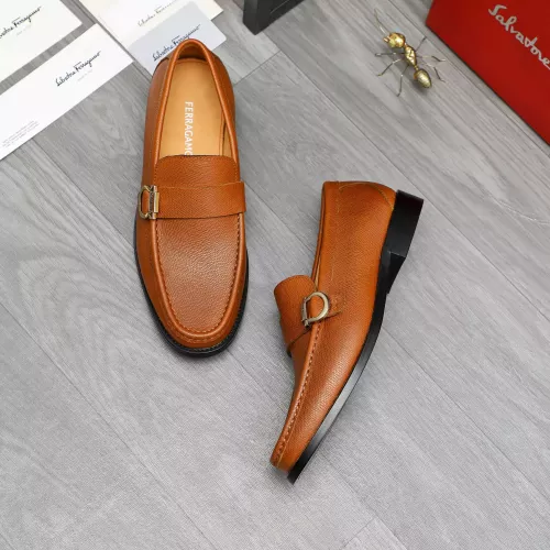Replica Salvatore Ferragamo Leather Shoes For Men #1380657 $85.00 USD for Wholesale