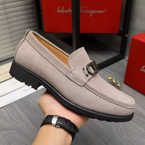 Replica Salvatore Ferragamo Leather Shoes For Men #1380669 $82.00 USD for Wholesale
