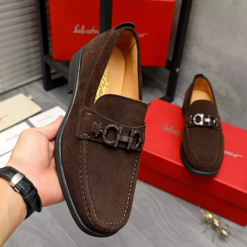 Replica Salvatore Ferragamo Leather Shoes For Men #1380671 $82.00 USD for Wholesale
