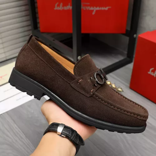 Replica Salvatore Ferragamo Leather Shoes For Men #1380671 $82.00 USD for Wholesale