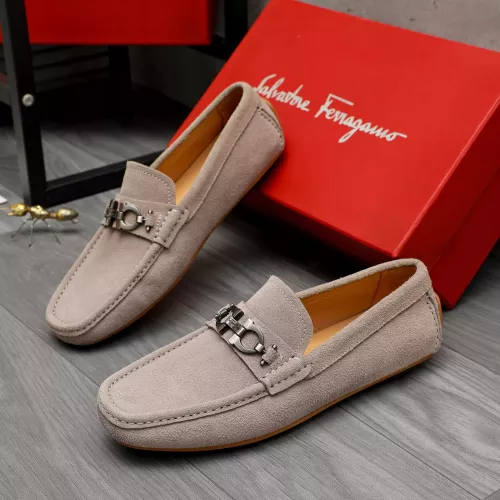 Replica Salvatore Ferragamo Leather Shoes For Men #1380673 $82.00 USD for Wholesale
