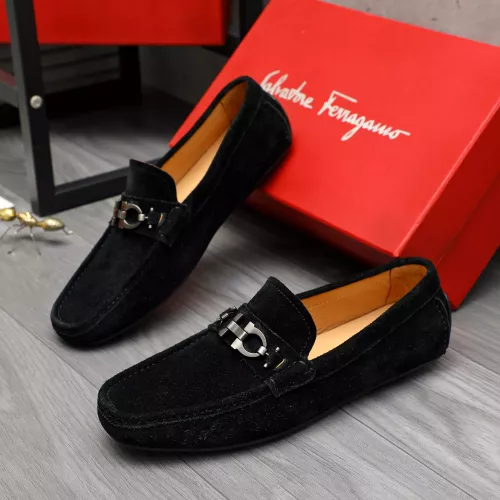 Replica Salvatore Ferragamo Leather Shoes For Men #1380676 $82.00 USD for Wholesale