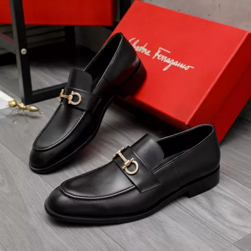 Replica Salvatore Ferragamo Leather Shoes For Men #1380698 $85.00 USD for Wholesale