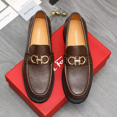 Replica Salvatore Ferragamo Leather Shoes For Men #1380706 $85.00 USD for Wholesale