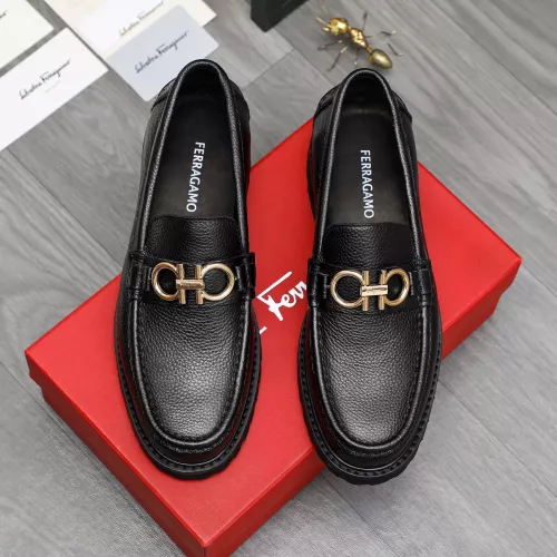 Replica Salvatore Ferragamo Leather Shoes For Men #1380707 $85.00 USD for Wholesale