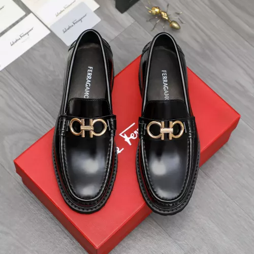 Replica Salvatore Ferragamo Leather Shoes For Men #1380715 $85.00 USD for Wholesale