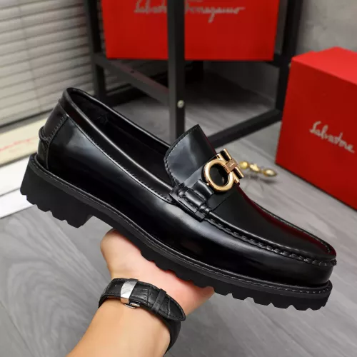 Replica Salvatore Ferragamo Leather Shoes For Men #1380715 $85.00 USD for Wholesale