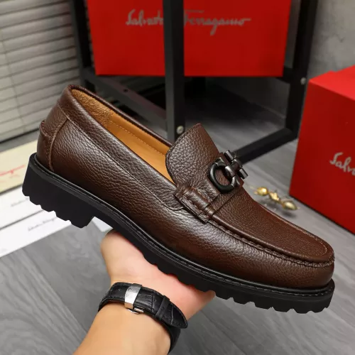 Replica Salvatore Ferragamo Leather Shoes For Men #1380722 $85.00 USD for Wholesale