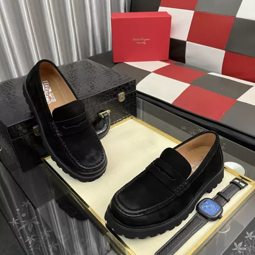 Replica Salvatore Ferragamo Leather Shoes For Men #1381283 $98.00 USD for Wholesale
