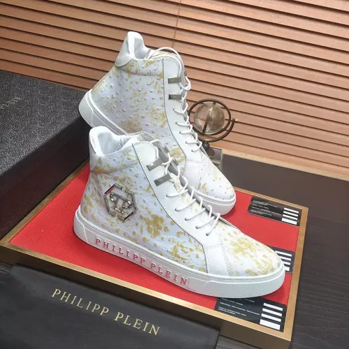 Replica Philipp Plein PP High Tops Shoes For Men #1381452 $92.00 USD for Wholesale