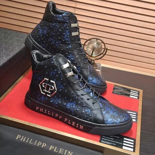 Replica Philipp Plein PP High Tops Shoes For Men #1381455 $92.00 USD for Wholesale