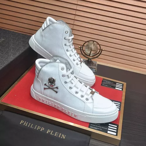 Replica Philipp Plein PP High Tops Shoes For Men #1381457 $92.00 USD for Wholesale