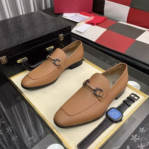 Replica Salvatore Ferragamo Leather Shoes For Men #1381471 $108.00 USD for Wholesale