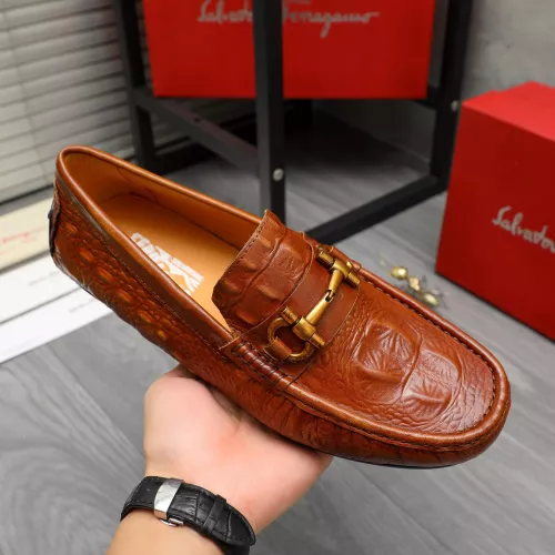 Replica Salvatore Ferragamo Leather Shoes For Men #1381825 $80.00 USD for Wholesale