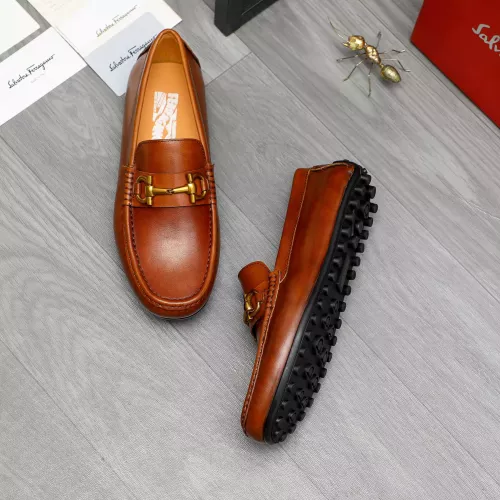 Replica Salvatore Ferragamo Leather Shoes For Men #1381827 $80.00 USD for Wholesale