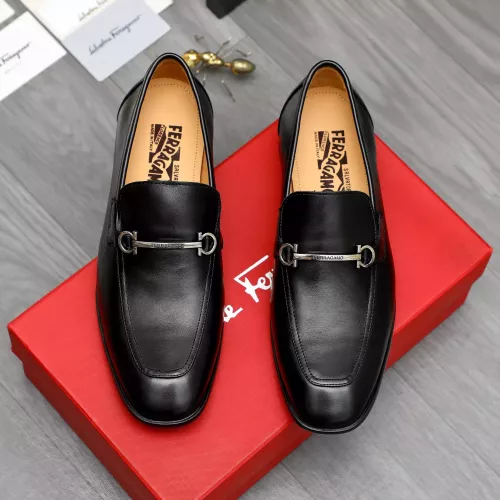 Replica Salvatore Ferragamo Leather Shoes For Men #1381830 $88.00 USD for Wholesale