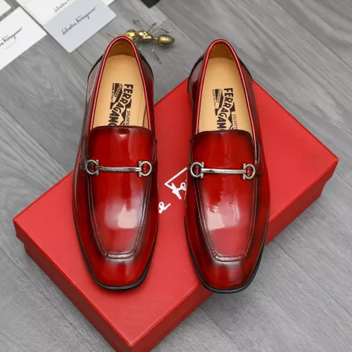 Replica Salvatore Ferragamo Leather Shoes For Men #1381831 $88.00 USD for Wholesale