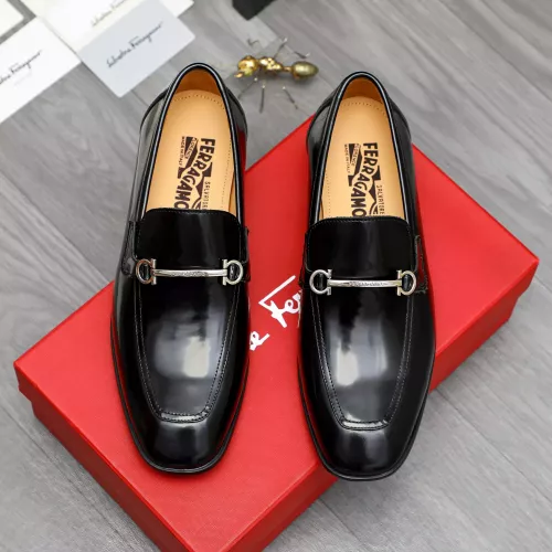 Replica Salvatore Ferragamo Leather Shoes For Men #1381832 $88.00 USD for Wholesale