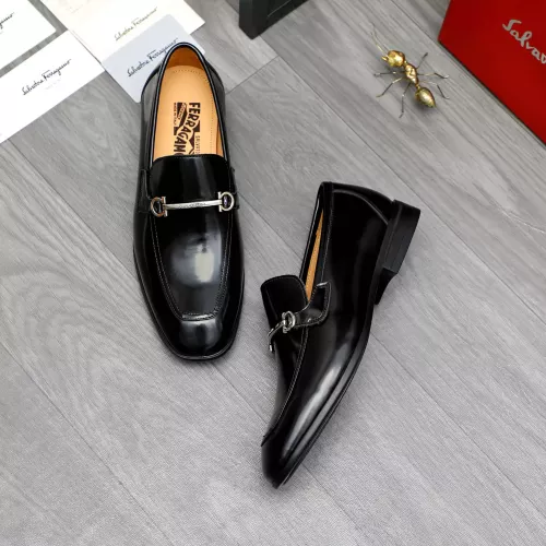 Replica Salvatore Ferragamo Leather Shoes For Men #1381832 $88.00 USD for Wholesale