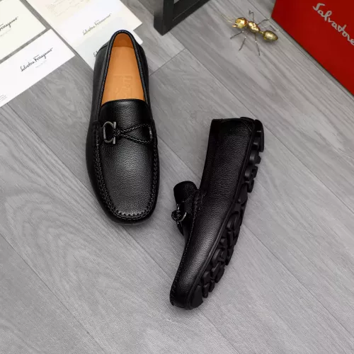 Replica Salvatore Ferragamo Leather Shoes For Men #1381834 $92.00 USD for Wholesale