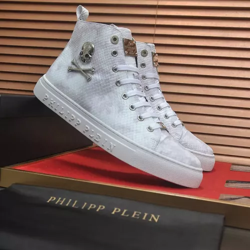 Replica Philipp Plein PP High Tops Shoes For Men #1387896 $92.00 USD for Wholesale