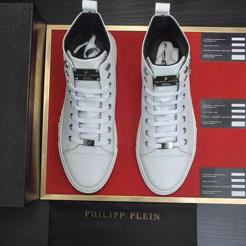 Replica Philipp Plein PP High Tops Shoes For Men #1387901 $92.00 USD for Wholesale