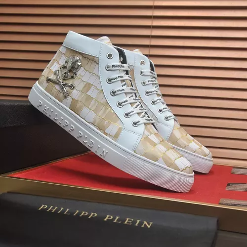 Replica Philipp Plein PP High Tops Shoes For Men #1387907 $92.00 USD for Wholesale