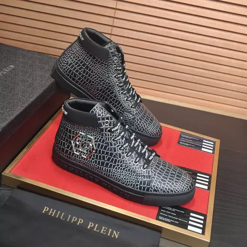 Replica Philipp Plein PP High Tops Shoes For Men #1387911 $92.00 USD for Wholesale