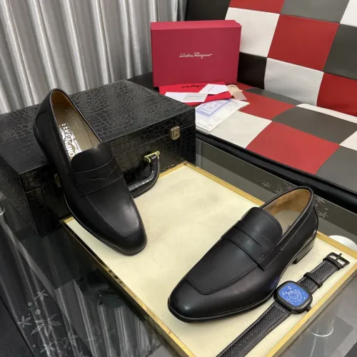 Replica Salvatore Ferragamo Leather Shoes For Men #1392082 $108.00 USD for Wholesale