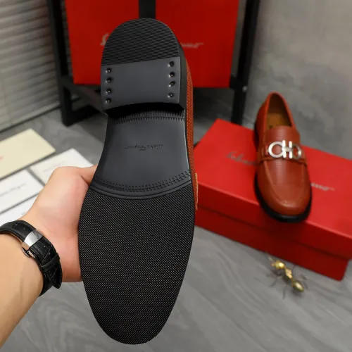 Replica Salvatore Ferragamo Leather Shoes For Men #1392088 $85.00 USD for Wholesale