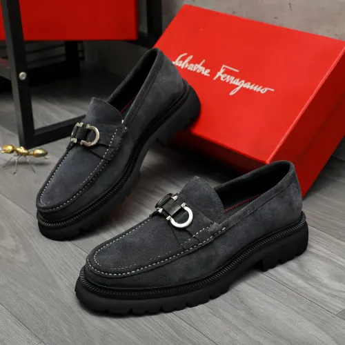Replica Salvatore Ferragamo Leather Shoes For Men #1392098 $112.00 USD for Wholesale