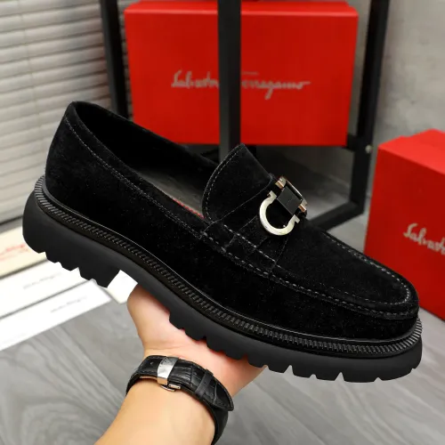 Replica Salvatore Ferragamo Leather Shoes For Men #1392100 $112.00 USD for Wholesale