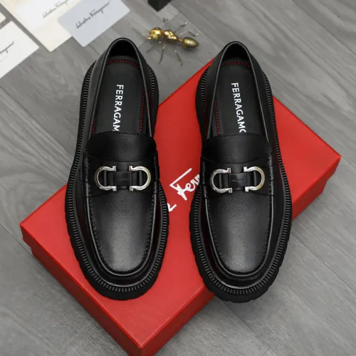 Replica Salvatore Ferragamo Leather Shoes For Men #1392105 $112.00 USD for Wholesale