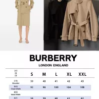 $162.00 USD Burberry Trench Coat Long Sleeved For Women #1387277
