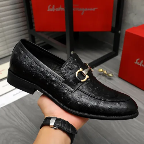 Replica Salvatore Ferragamo Leather Shoes For Men #1399116 $82.00 USD for Wholesale