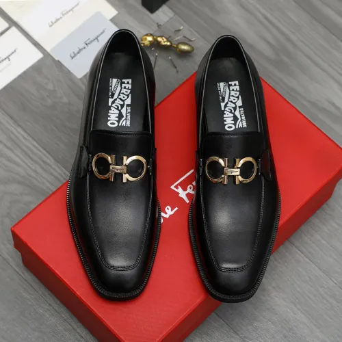 Replica Salvatore Ferragamo Leather Shoes For Men #1399137 $82.00 USD for Wholesale