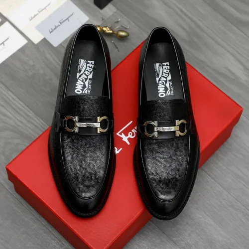Replica Salvatore Ferragamo Leather Shoes For Men #1399143 $82.00 USD for Wholesale