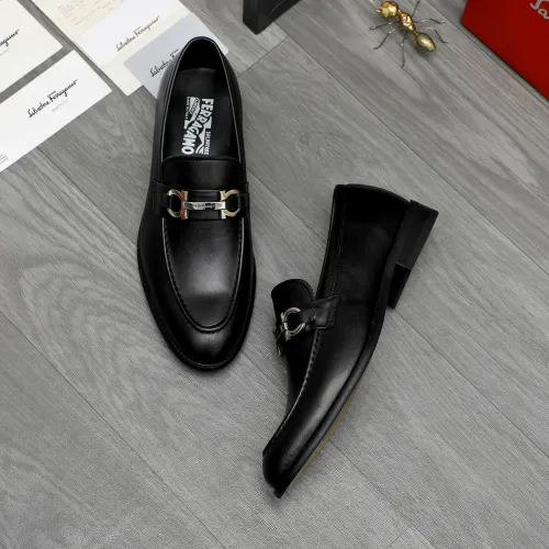 Replica Salvatore Ferragamo Leather Shoes For Men #1399145 $82.00 USD for Wholesale