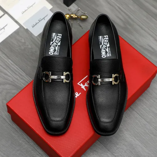 Replica Salvatore Ferragamo Leather Shoes For Men #1399147 $82.00 USD for Wholesale