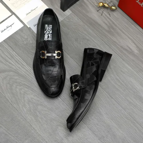 Replica Salvatore Ferragamo Leather Shoes For Men #1399153 $82.00 USD for Wholesale