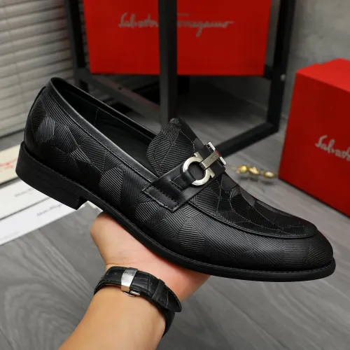 Replica Salvatore Ferragamo Leather Shoes For Men #1399153 $82.00 USD for Wholesale