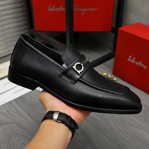 Replica Salvatore Ferragamo Leather Shoes For Men #1399154 $85.00 USD for Wholesale