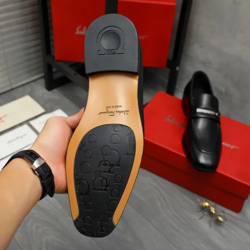 Replica Salvatore Ferragamo Leather Shoes For Men #1399154 $85.00 USD for Wholesale