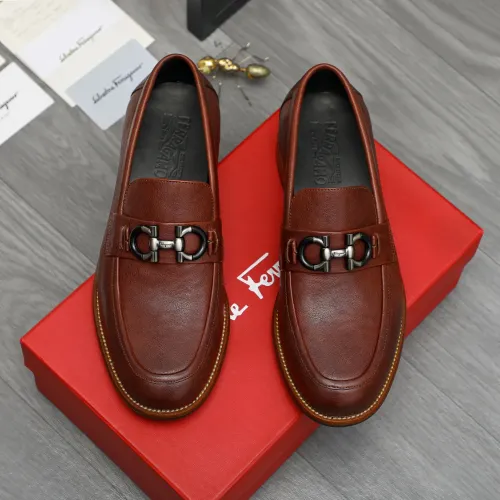 Replica Salvatore Ferragamo Leather Shoes For Men #1399158 $125.00 USD for Wholesale