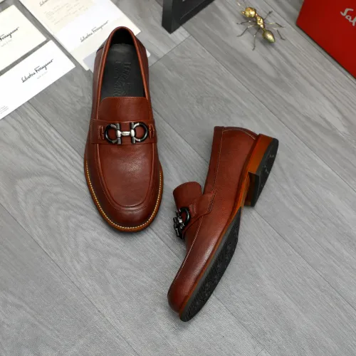 Replica Salvatore Ferragamo Leather Shoes For Men #1399158 $125.00 USD for Wholesale