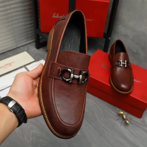 Replica Salvatore Ferragamo Leather Shoes For Men #1399158 $125.00 USD for Wholesale