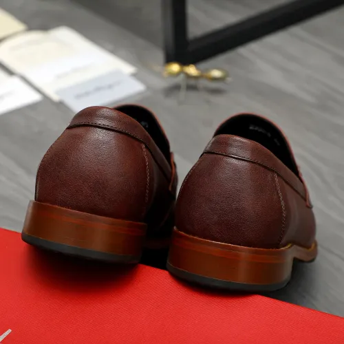 Replica Salvatore Ferragamo Leather Shoes For Men #1399158 $125.00 USD for Wholesale