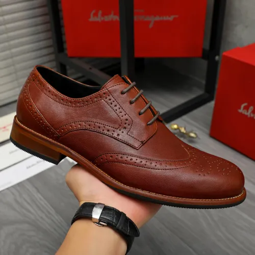 Replica Salvatore Ferragamo Leather Shoes For Men #1399167 $125.00 USD for Wholesale